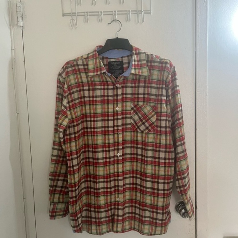 Bogari Designed in Italy Multicolor Plaid Men's Shirt
